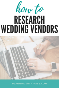 text overlay says how to research wedding vendors