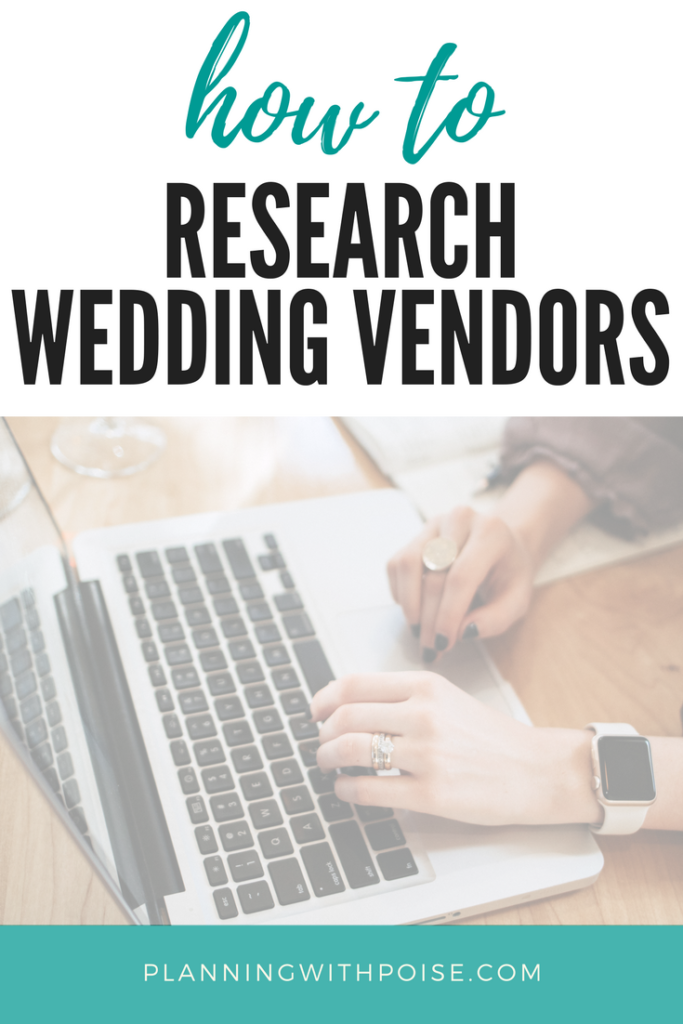 text overlay says how to research wedding vendors