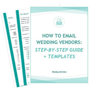 wedding planning - guide and email templates - created by planningwithpoise.com